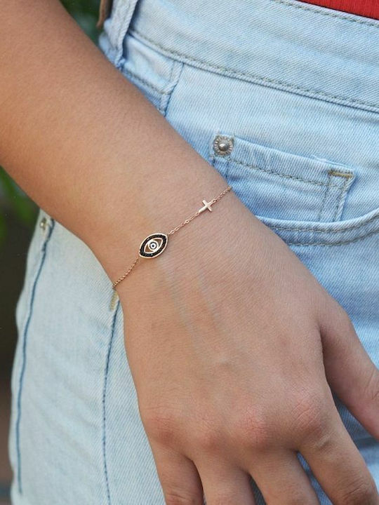 Damen Armband mit Design Kreuz aus Stahl Vergoldet