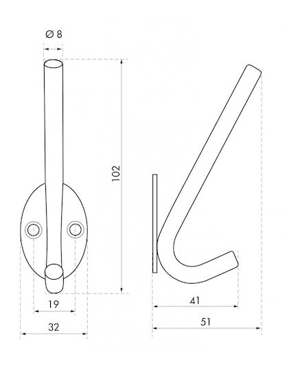 Thirard Inox Hanger Kitchen Hook with Screw Silver 00067522