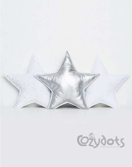 CozyDots Crib Decorative Pillow 3 Stars White 47x47cm