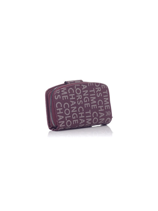 David Polo Large Women's Wallet Coins Burgundy