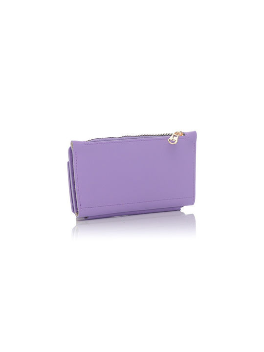 David Polo Large Women's Wallet Coins Lilac