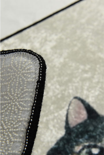Mijolnir Non-Slip Bath Mats Set Angry Cats 100% White 2pcs