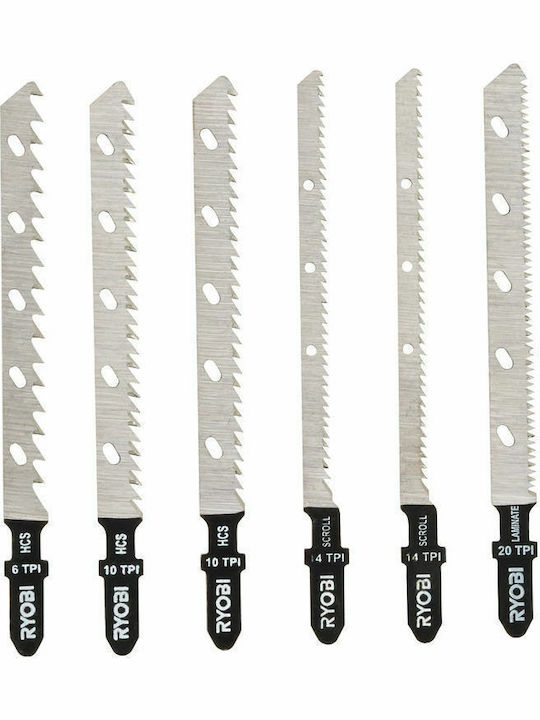 Ryobi Rak6jsbw Λάμες για Ξύλο 6τμχ