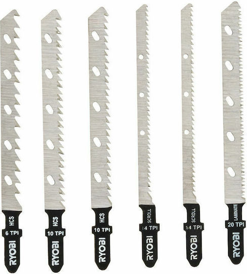 Ryobi Rak6jsbw Λάμες για Ξύλο 6τμχ