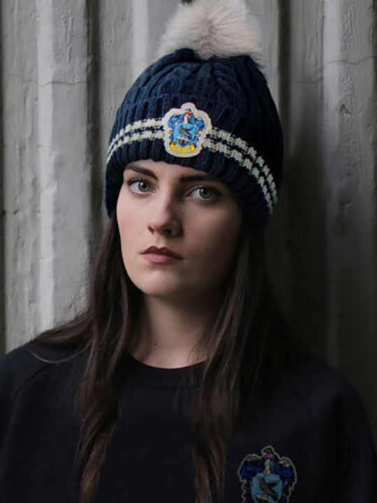 Cinereplicas Harry Potter Ravenclaw Pom Pom Beanie Männer Beanie Gestrickt in Blau Farbe