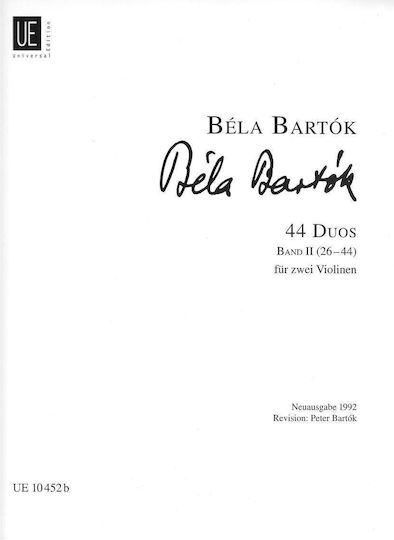 Universal Edition Bartok 44 Duos Band Ii за Цигулка