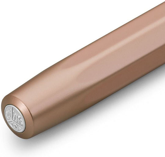 Kaweco Al Sport Rose Πένα Γραφής Fine Χρυσή από Αλουμίνιο με Μπλε Μελάνι