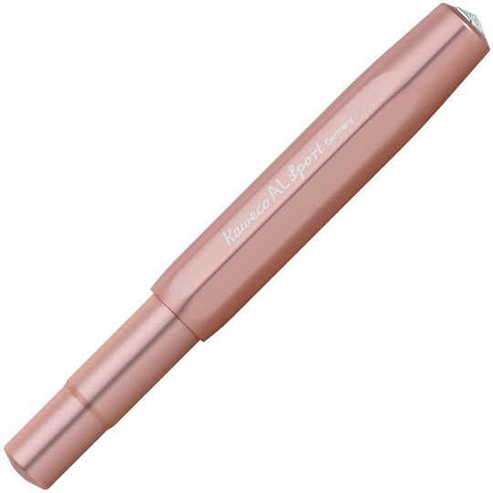 Kaweco Al Sport Rose Πένα Γραφής Fine Χρυσή από Αλουμίνιο με Μπλε Μελάνι