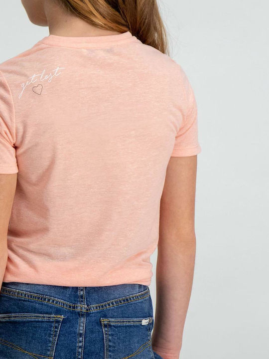 Kinderhemd Kurzarm Rosa Button Detail