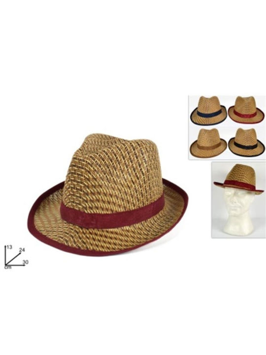 Due esse Wicker Women's Panama Hat 30x24x13cm Red