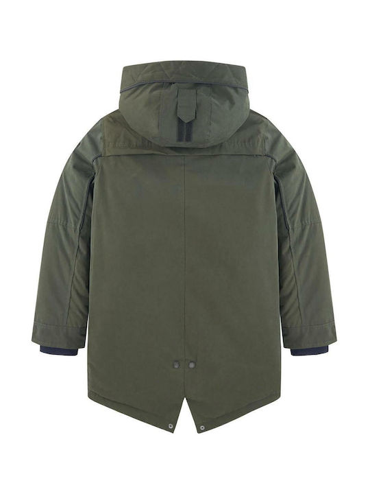 Garcia Jeans Waterproof Boys Parka Khaki Waxed with Ηood