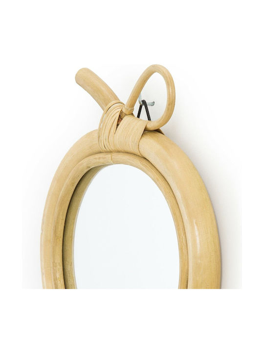 La Redoute Interieurs Wandspiegel mit Beige Rattan Rahmenmaterial Durchmesser 33cm