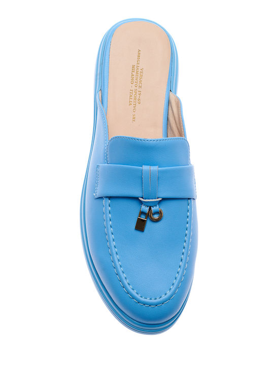 Women's Leather Moccasins Blue