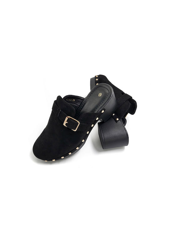 Alta Moda Mules mit Chunky Hoch Absatz in Schwarz Farbe