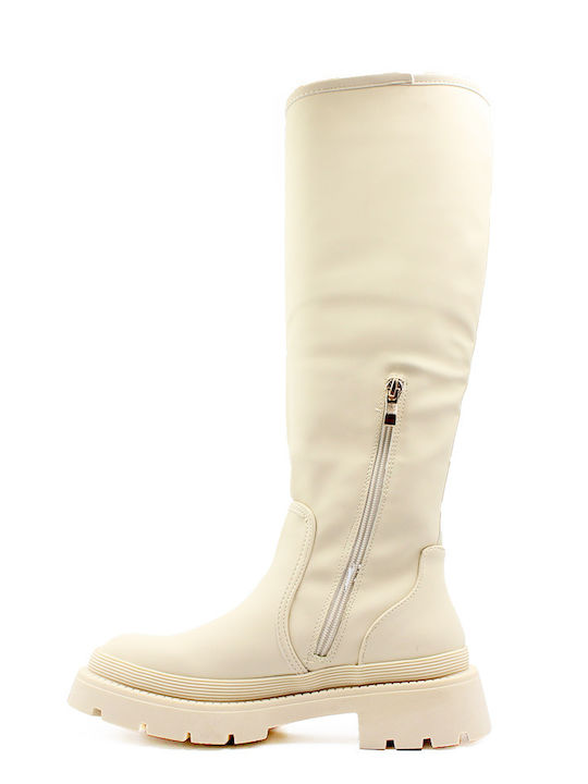 Alta Moda Women's Boots with Zipper Beige