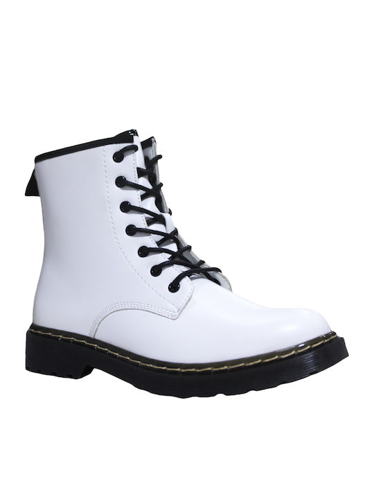 Alta Moda Women's Combat Boots White