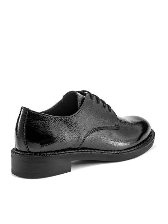 Leder Damen Derby in Schwarz Farbe