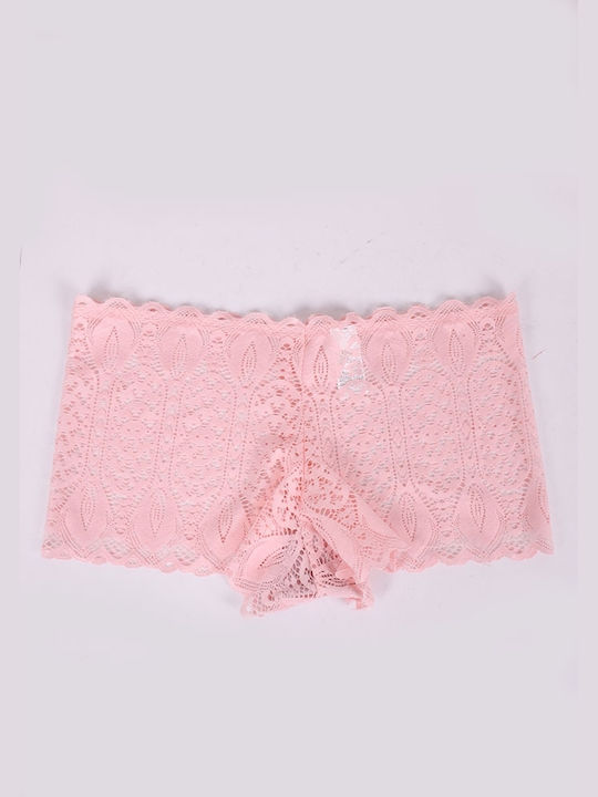 Hana Women's Boxer with Lace Pink