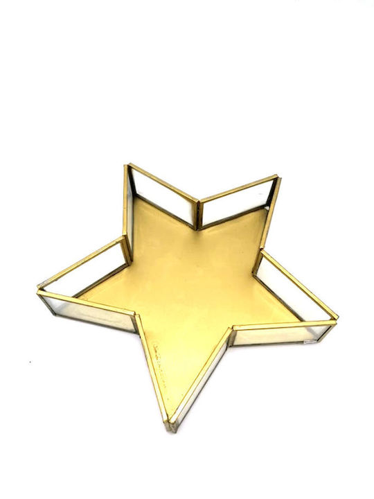 blokker Glass Christmas Decorative Desktop Star 23cm Brown