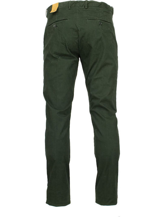 Pantaloni Chino cu Croială Slim Verde
