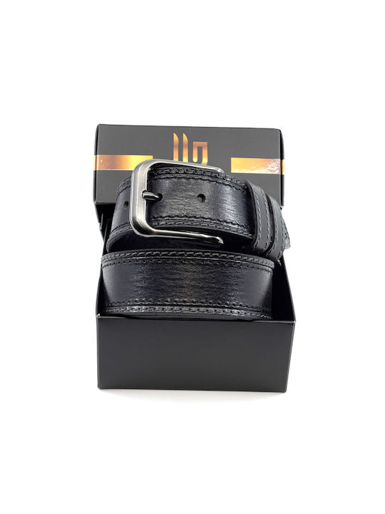 Legend Accessories Men's Leather Wide Belt Black