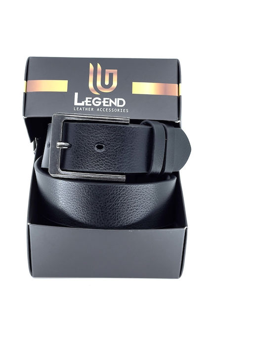 Wide Men's Belt Leather Black