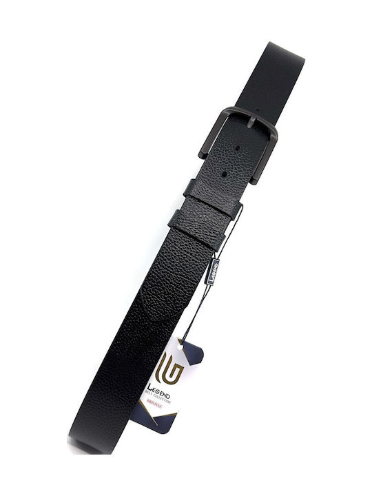 Breit Herren Gürtel Leder Schwarz