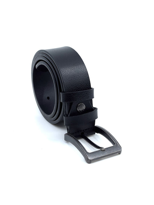 Wide Men's Belt Leather Black