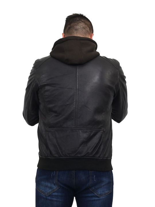 Leatherland Herren Winter Jacke Leder Schwarz