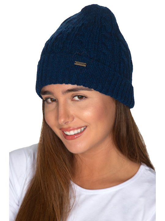 Vera Knitted Beanie Cap Blue