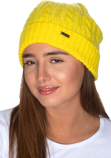 Knitted Beanie Cap Yellow