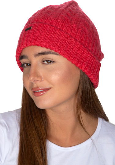 Beanie Γυναικείος Σκούφος Πλεκτός σε Φούξια χρώμα