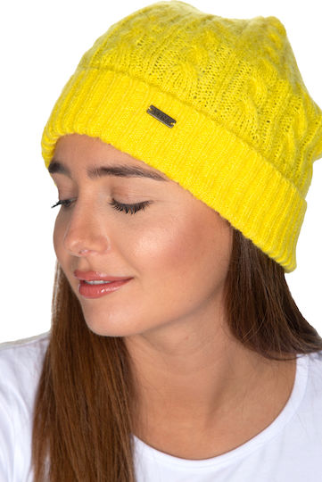 Knitted Beanie Cap Yellow