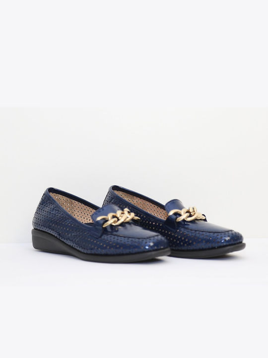 Relax Anatomic Leather Women's Moccasins in Blue Color