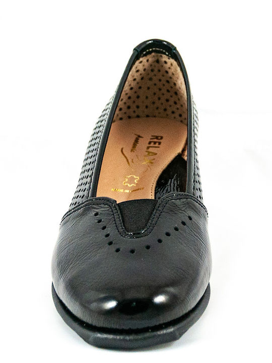 Lackleder Damen Mokassins in Schwarz Farbe