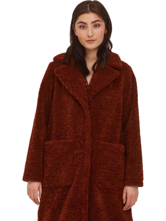 Sherpa Women's Brown Coat with Fur Details