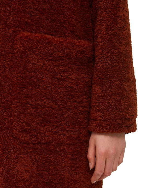 Sherpa Women's Brown Coat with Fur Details