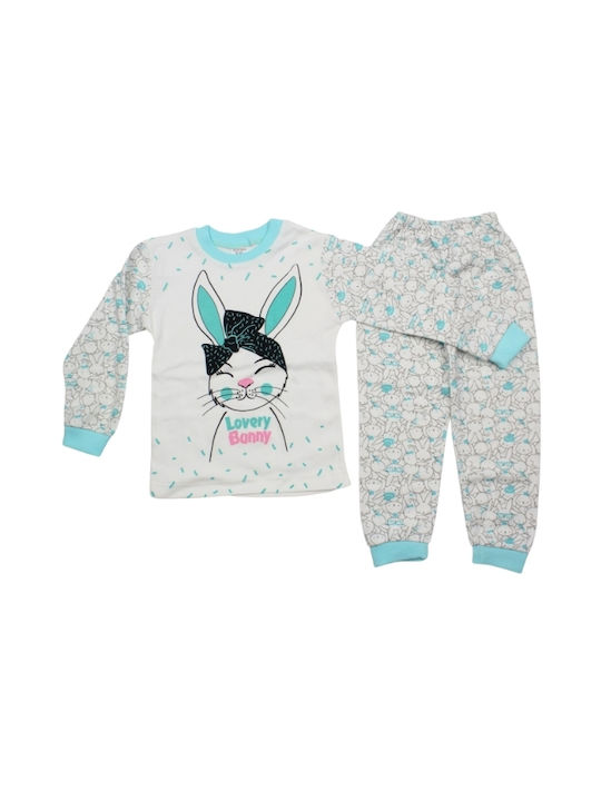 Supermini Kids Pajamas Winter Cotton Turquoise