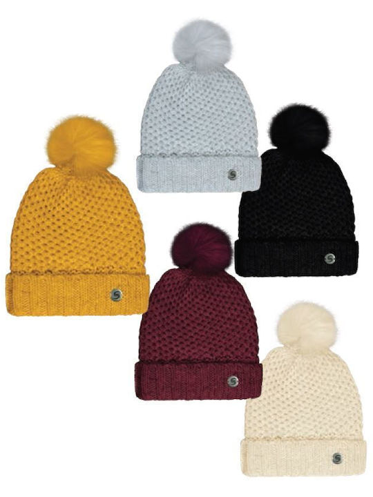 Stamion Beanie Γυναικείος Σκούφος Πλεκτός σε Γκρι χρώμα