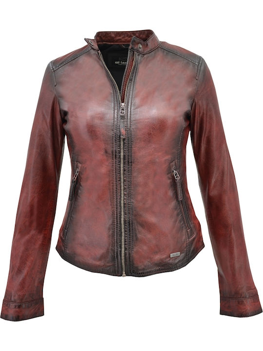 Δερμάτινα 100 Damen Bikerjacke Rot