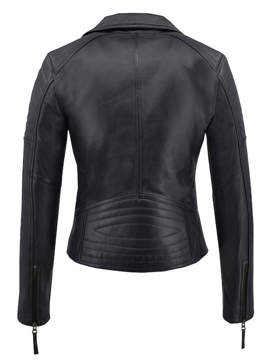 Piele Jachetă de femei Biker Jacket Negru