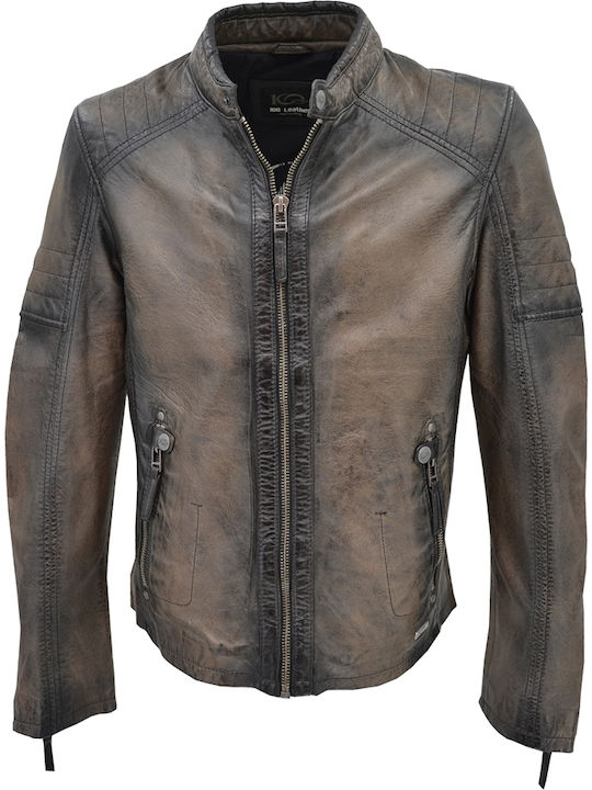 Δερμάτινα 100 Men's Winter Leather Jacket Brown