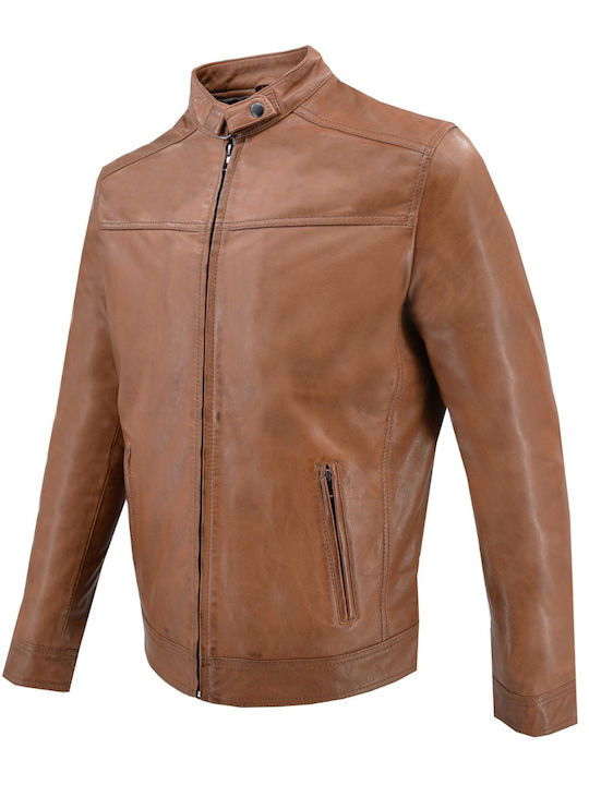 Dermatina 100 Biker Leather Jacket Brown