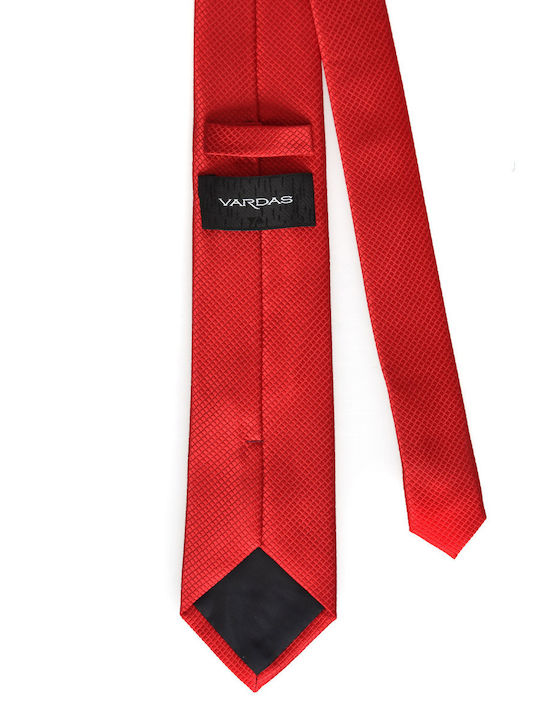 Vardas Ανδρική Γραβάτα με Σχέδια σε Κόκκινο Χρώμα