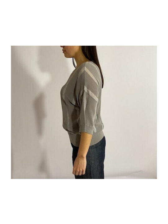 Caractere Damen Bluse mit 3/4 Ärmel Gray