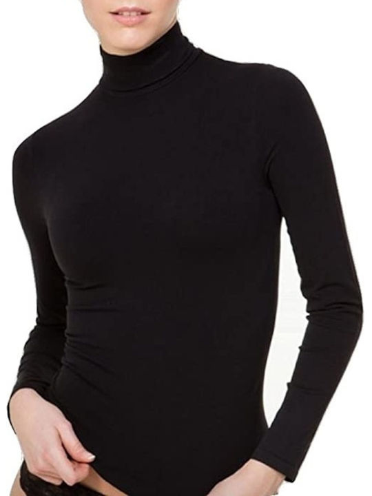 Diana Women's Long Sleeve Turtleneck T-Shirt Black