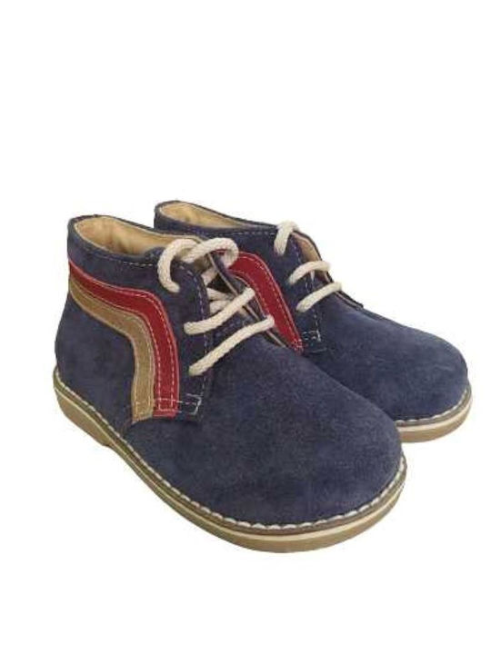 Anatomisch Suede Kinderstiefeletten mit Schnürsenkeln Blau