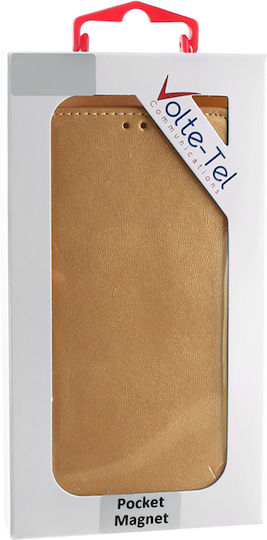 Volte-Tel Pocket Magnet Book Piele artificială Auriu (Honor 10 Lite)