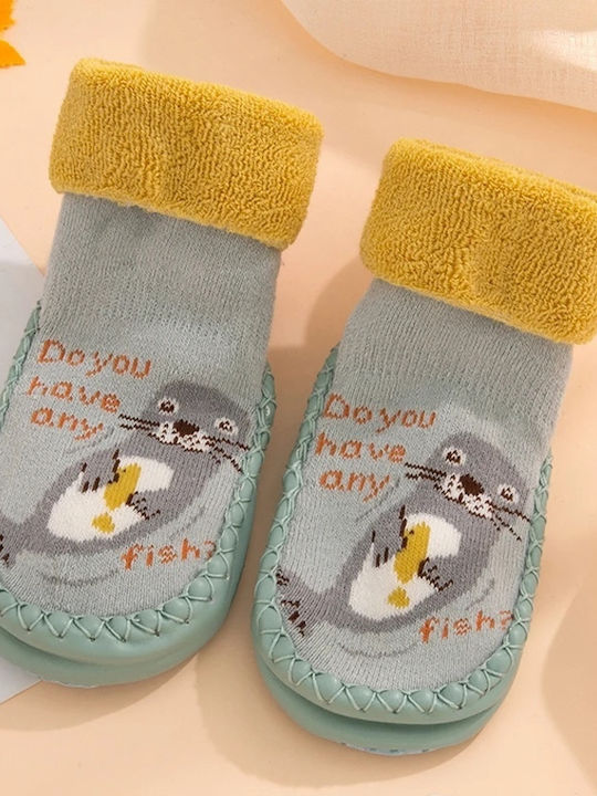 Babykids Παιδικές Καλτσοπαντόφλες Σοσόνια Γκρι