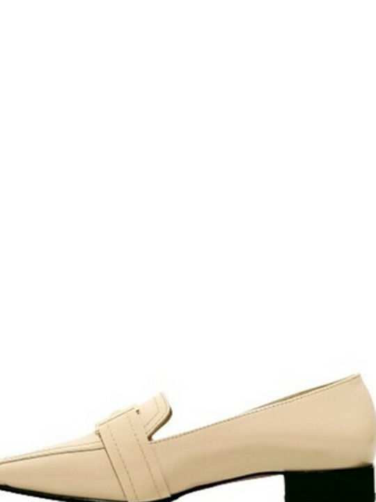 Wall Street Leder Damen Mokassins in Beige Farbe